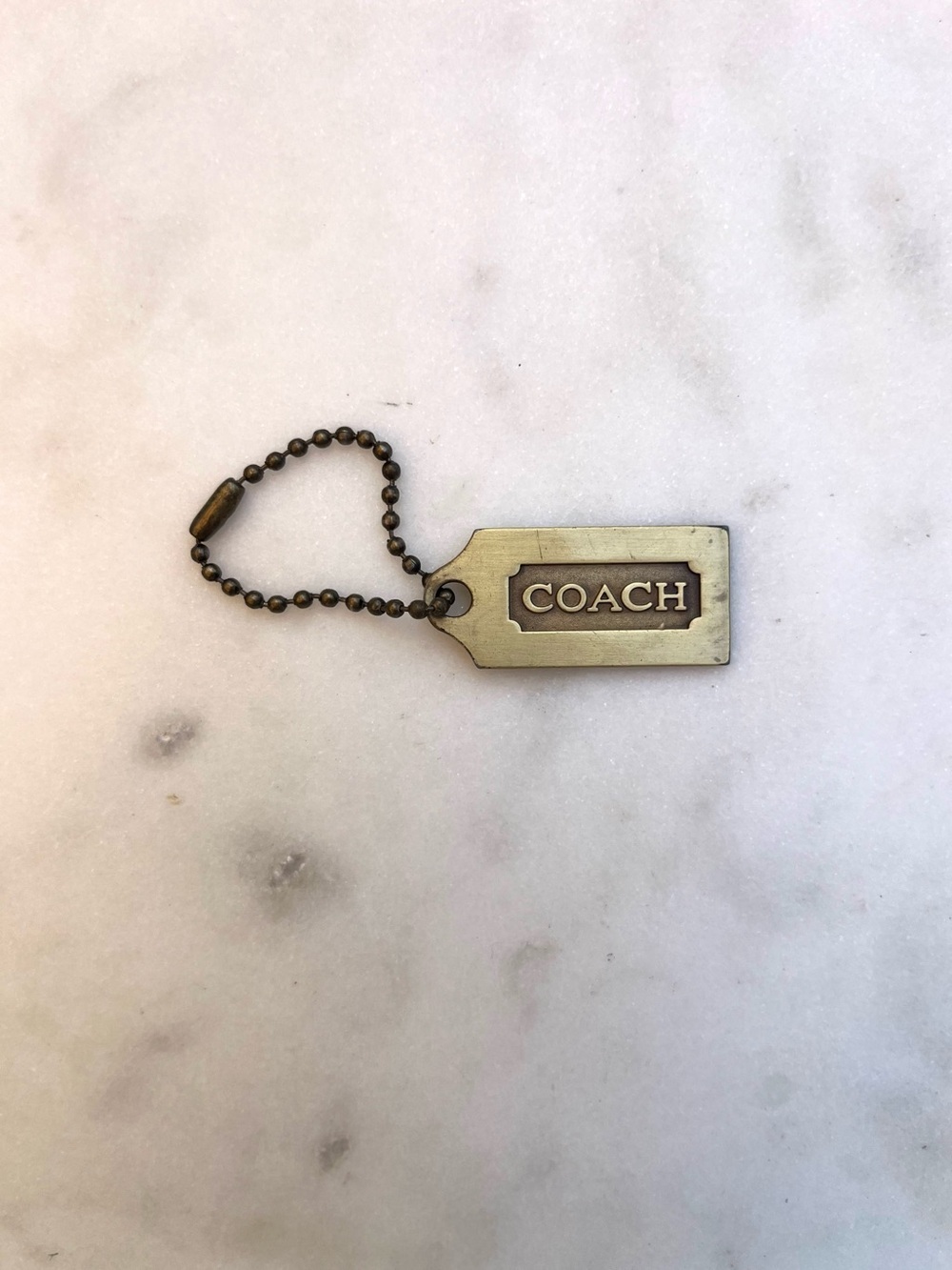 COACH Vintage Metal Gold Hang Tag, Bag Charm